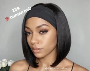Human hair 10 inches band bobo wig