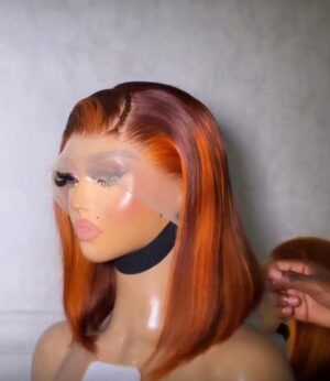 Full frontal human hair 10 inches ginger piano DD