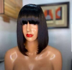 12 inches human hair fringe bob
