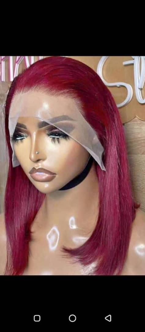 14 inches human hair full frontal wine