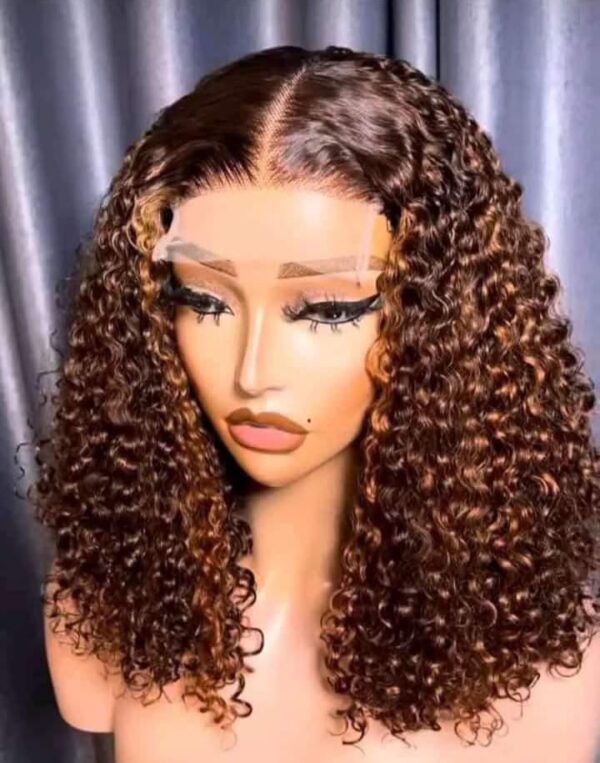 Pixel curl 5 by 5 closure human hair piano color 18inches