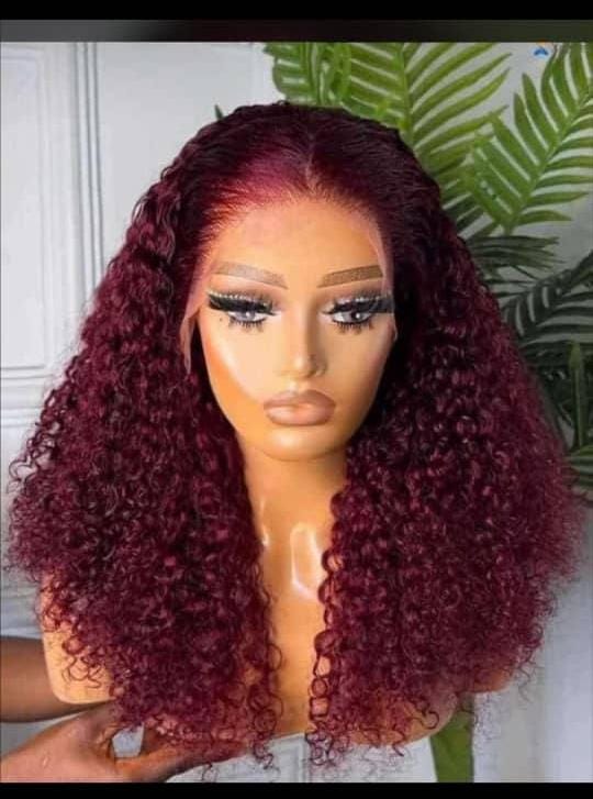 Full frontal human hair sassy curly 18 inches