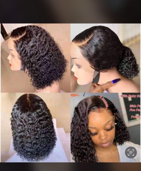 Full frontal human hair 16 inches Jerry curly