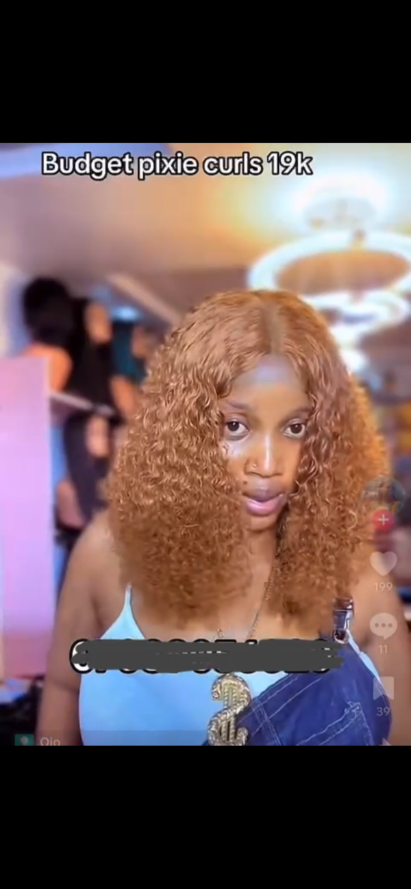 Pixel curl hair blend t closure gold color