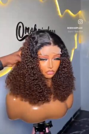 5 by 5 closure 16 inches human hair dark root with brown