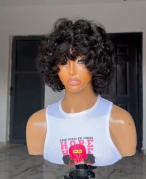 Omotola bounce fringe human hair natural color