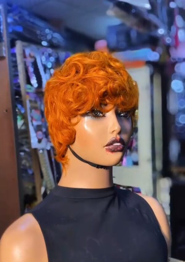Skull cap human hair ginger color