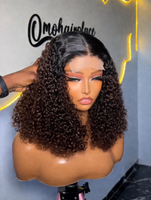 5 by 5 closure human hair dark root with brown 16 inches