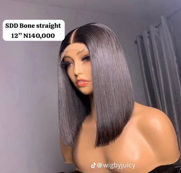 2 by 6 closure bone straight 12 inches natural color