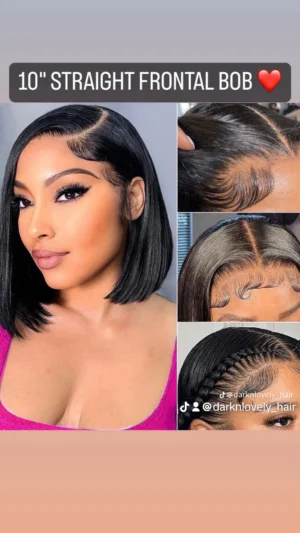 Full frontal human hair 10 inches natural color