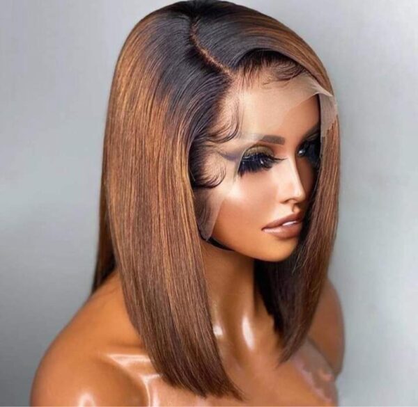 12 inches human hair bob dark root with brown