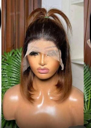 Full frontal human hair 12 inches 2 tone