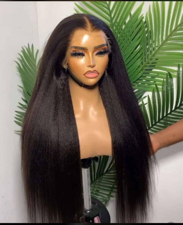 30 inches full frontal human hair yaki straight