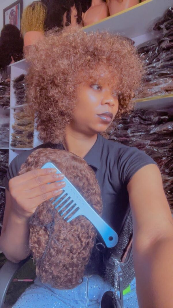 Celebrity fringe Jerry curly human hair brown color
