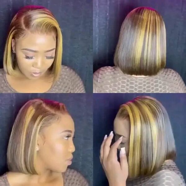 12 inches full frontal human hair Bob piano
